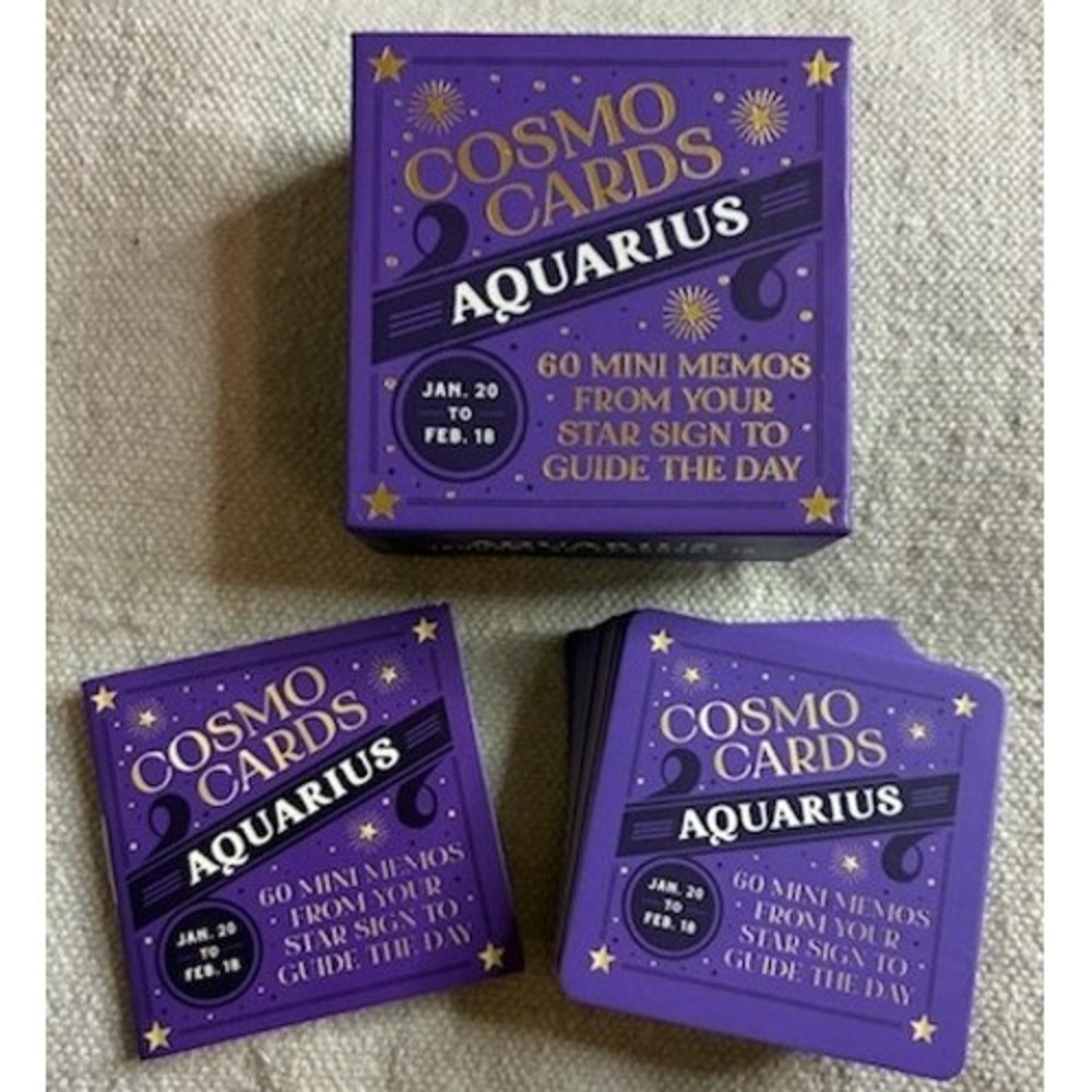 Chronicle Books Cosmo Cards Aquarius 60 Mini Memos Astrology Guidance Deck Box